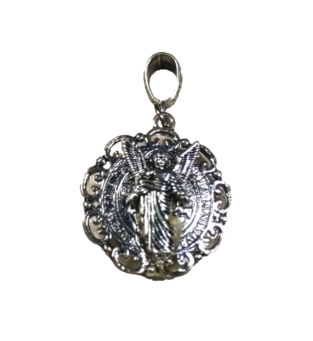 St Benedict Balance Moderation Reasonable Silver Tone Pendant Charm